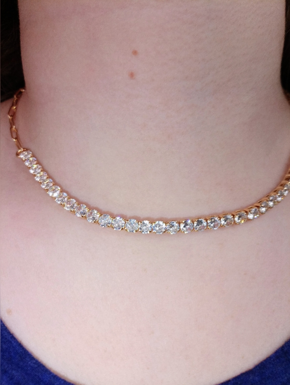 Gold Tone Tennis Choker Necklace ✨